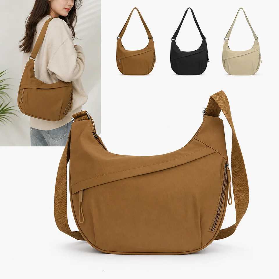 Cross Body HOMEFISH 2026 New Fashion Large Capacity Casual Nylon Women Shoulder Bag Korean Style Hobos Bag Youth Crossbody Shoulder H261016