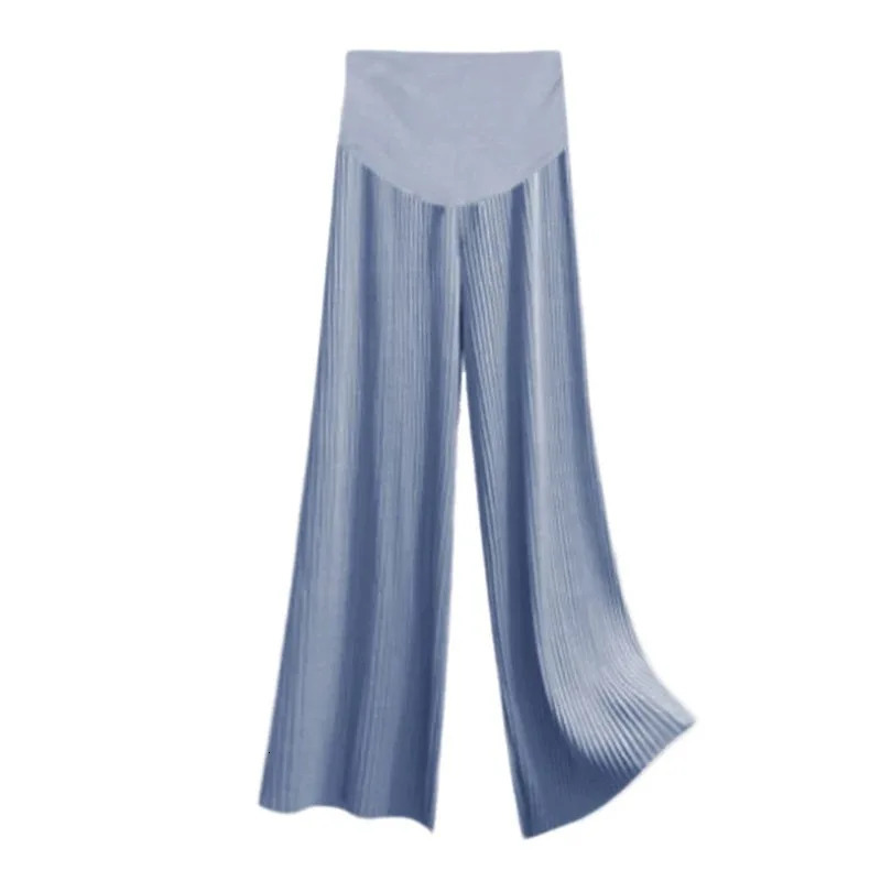 Summer Breathable Wide Leg Loose Trousers Maternity Pregnancy Clothing Adjustable Waist Straight Pants For Pregnant Women 261015