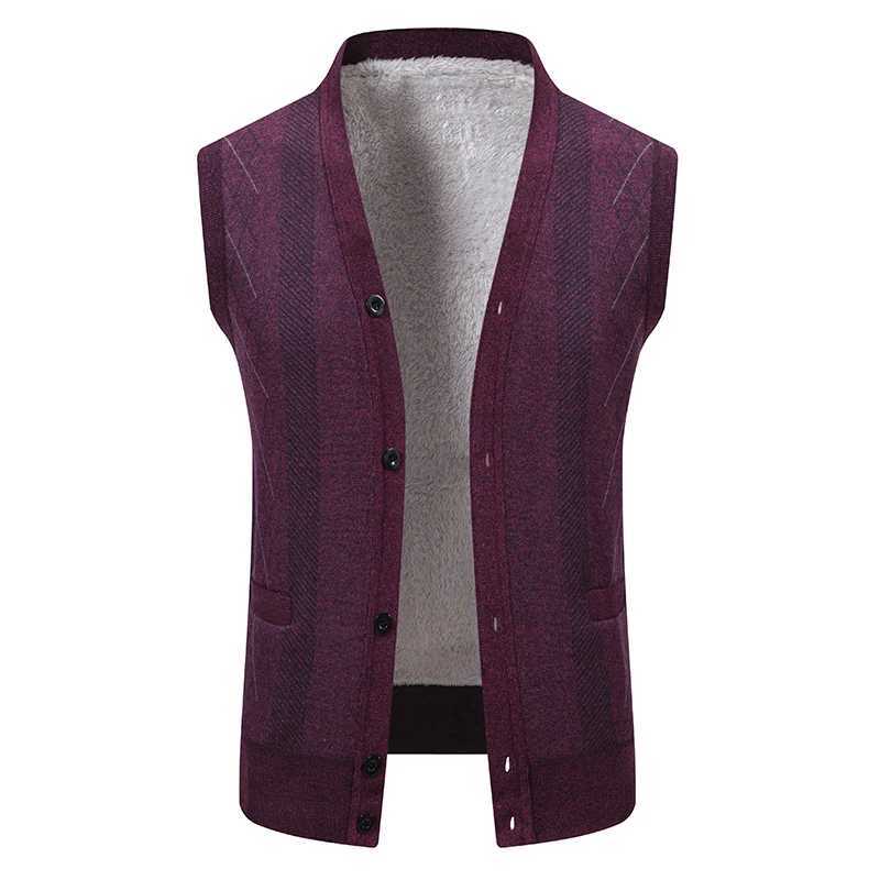 Mens New Men's Knit Vests Vest Cardigan Button Sleeveless Sweater Vests V Neck Business Casual Knit Cardigan VestsW261017