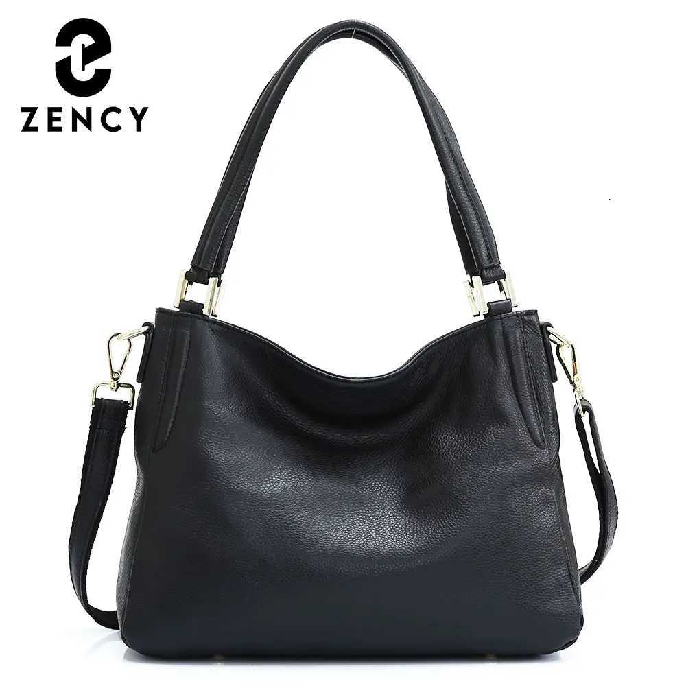 Evening Bags Zency Genuine Leather Handbag Female Classic Simple Solid Tote Bag High Quality Winter Shoulder Women Shopper Crossbody H261016
