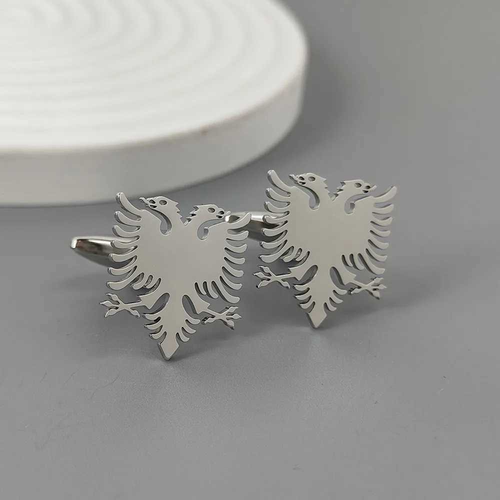 Albanian Punk Cuff Eagle Links Stainless Steel Gold Plated 18K Cufflinks French Shirt Buttons High Quality Waterproof JewelryW261017