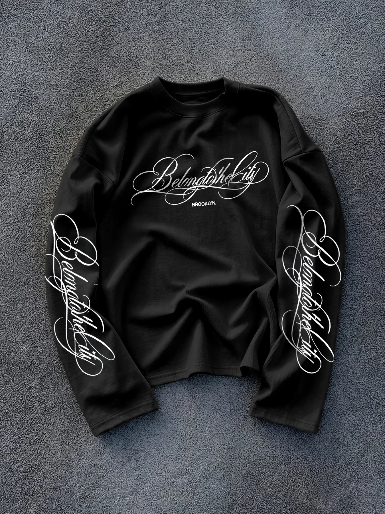 2026 Autumn -selling Fashionally Simple Casual Comfortable Soft 3D Letter Pattern Printed Men's Long-Sleeved Shirt 261014