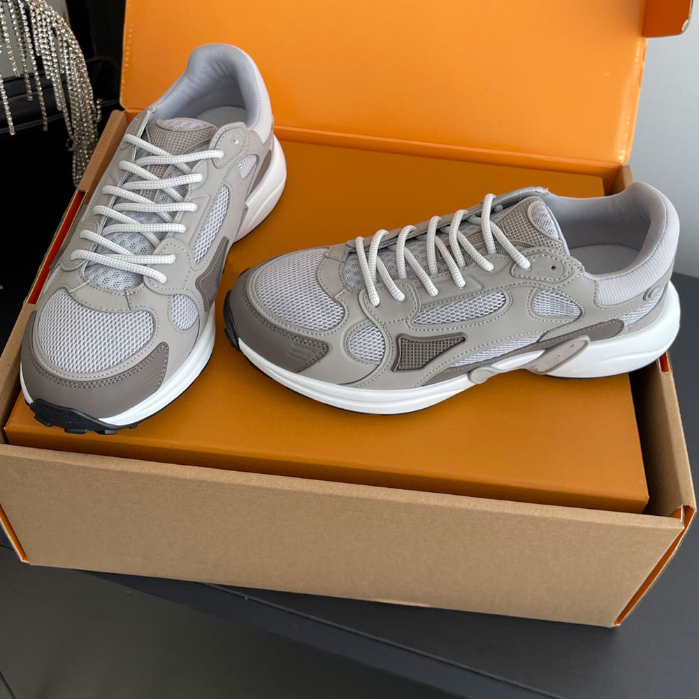 Olympia Sneaker Womens Designer Sneakers 1AICQX Fashion Luxury Casual Sneaker Light Gray Nubuck Calf Leather With Technical Mesh Brand Running Shoes