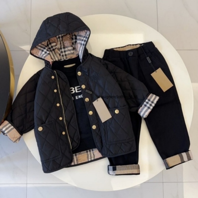 Kids Designer Clothes: Cozy Children's Outfit Set - Warm Coat, Soft Sweater & Durable Pants, Perfect for Active Play A229