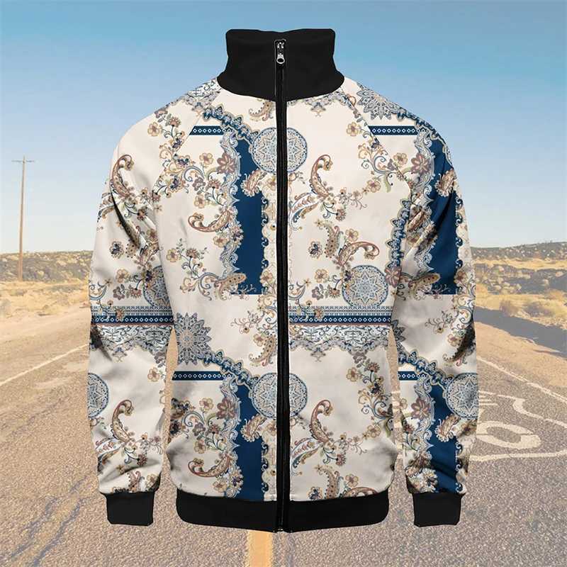 Baseball Vintage 3D Men's Jackets Jacket Men Bomber Jacket Harajuku Hip Hop Hoodie Casual Stand Collar Zipper Sweatshirt Casual SportswearW2610