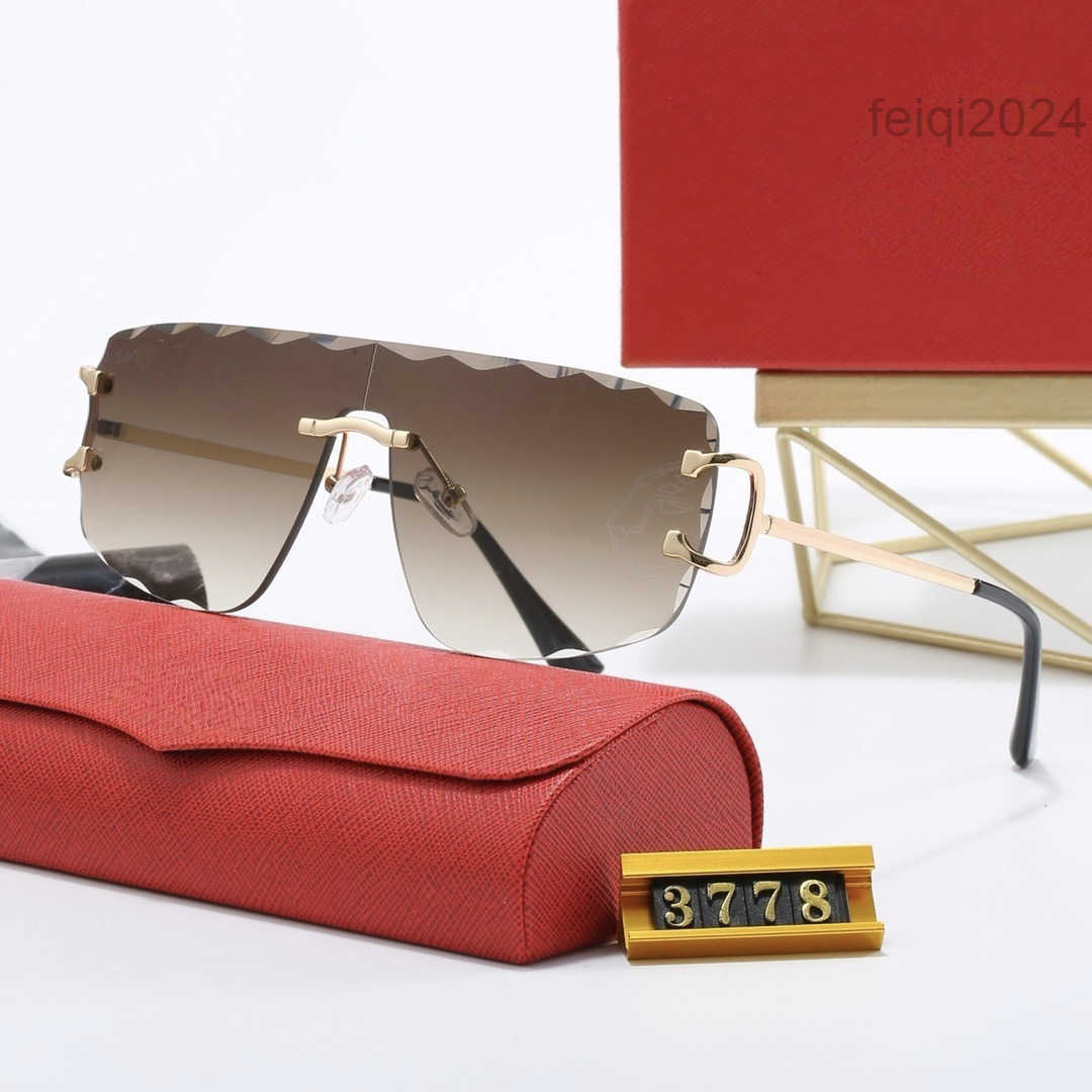 2025 New Luxury Rimless Oversized Shield Sunglasses for Men Women Fashion Gold Frame Gradient Lens UV400 Protection Designer Shades for Driving
