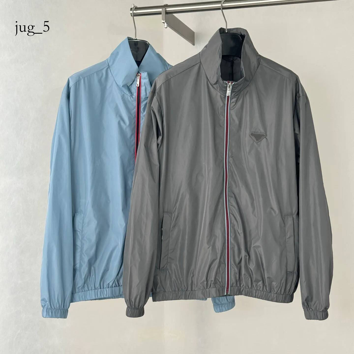 pradmen jacket Men's Fashion Triangle Logo Stand up Collar Lightweight Luxury Jacket Counter Same High Density Anti Wrinkle Nylon Windproof Fab