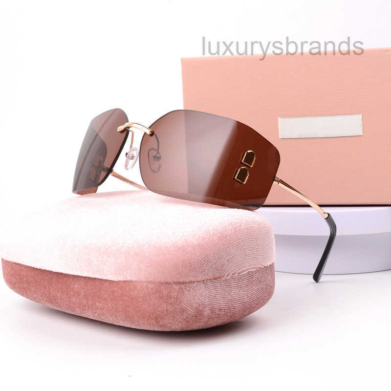 Designer Sunglasses for Women Luxury Rimless Sunglasses Classic Fashion Large Lens Sunglasses Outdoor Travel High Quality SunglassesB764 BYHL