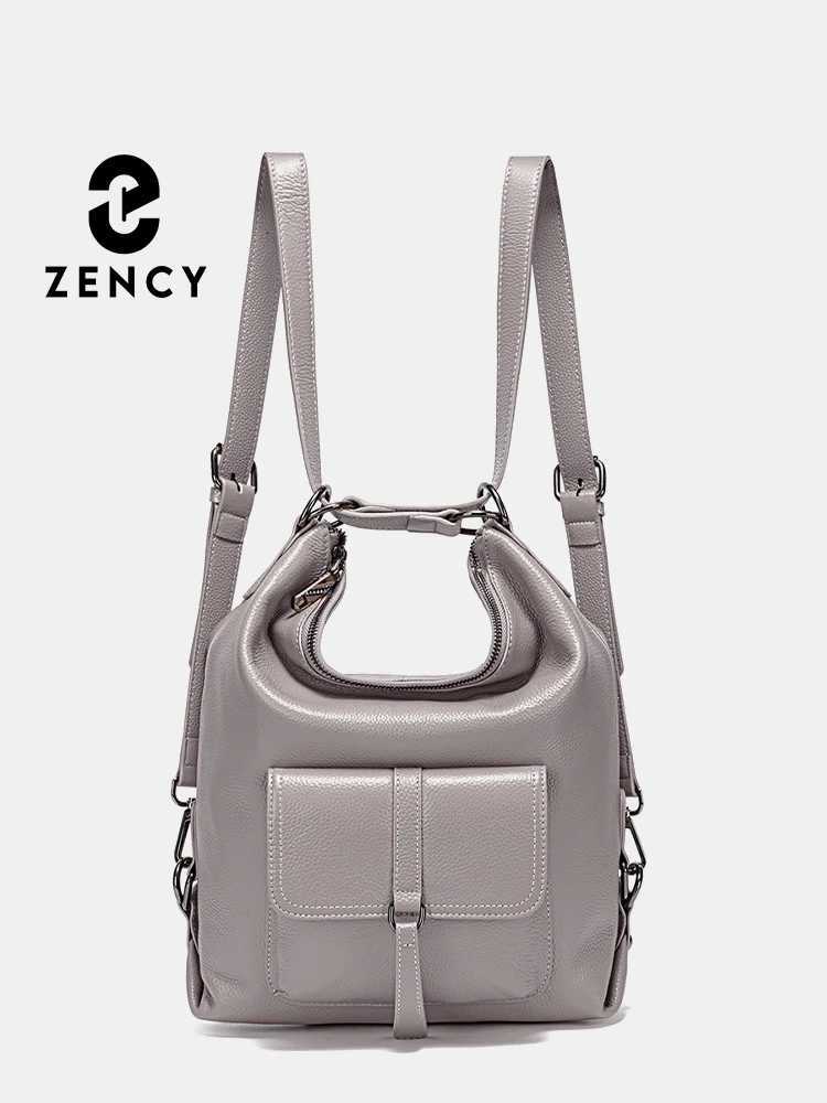 Evening Bags Zency Fashion Women Shoulder Bag 100% Genuine Leather Large Capacity Handbag Multifunction Use Satchel Crossbody Messenger Purse H26101
