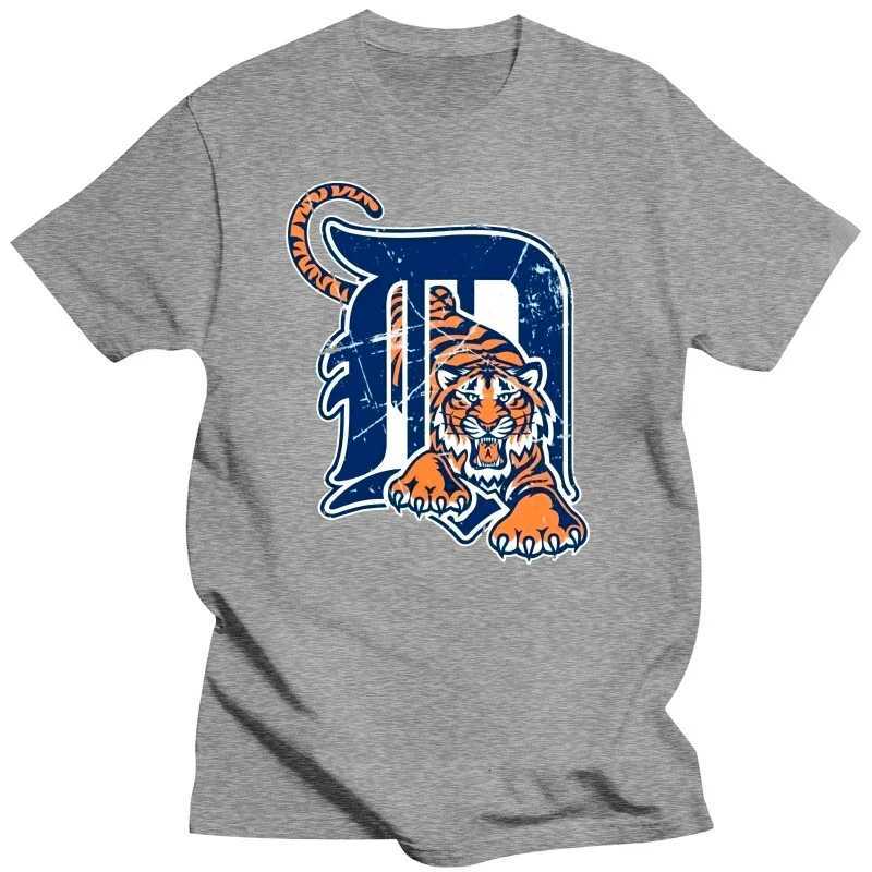 Clothes Men's T-Shirts New Baseball Unisex Gift Tiger Mascot Distressed Detroit Base oversized t shirt graphic t shirts men clothing harajukuW2