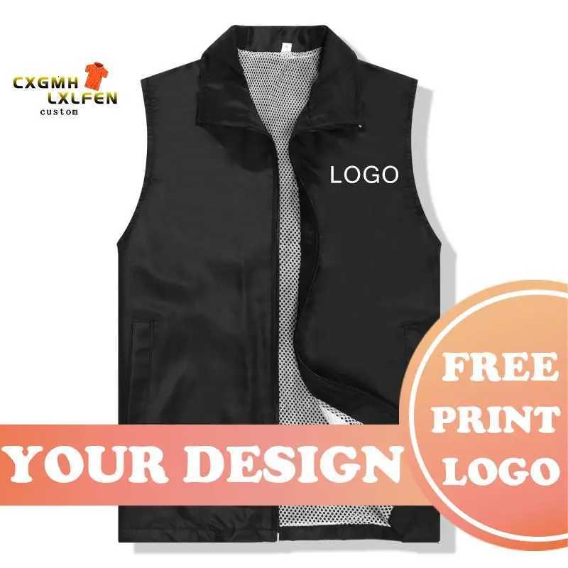 Vests Men's Custom Made Men's Design Vests Photo Print Text Casual Waistcoat For Women Work Clothes Uniforms Outwear TopsW261017