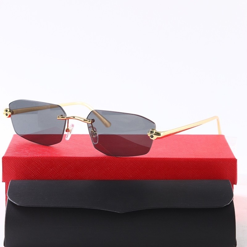 2026 NEW Women Fashion Sunglasses Small Retro Rimless Sunglasses For Brand Designer Ladies Summer Leopard Head Eyewear Fashion Travel For Sun Glasse