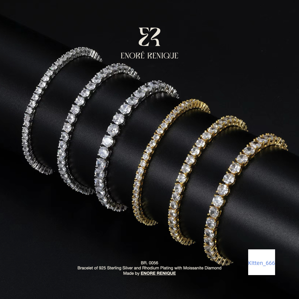 Anti Tarnish Jewelry Wholesale 2-6.5mm Tennis Chian Moissanite Bracelet 925 Sterling Silver VVS Moissanite Jewelry for Women Men