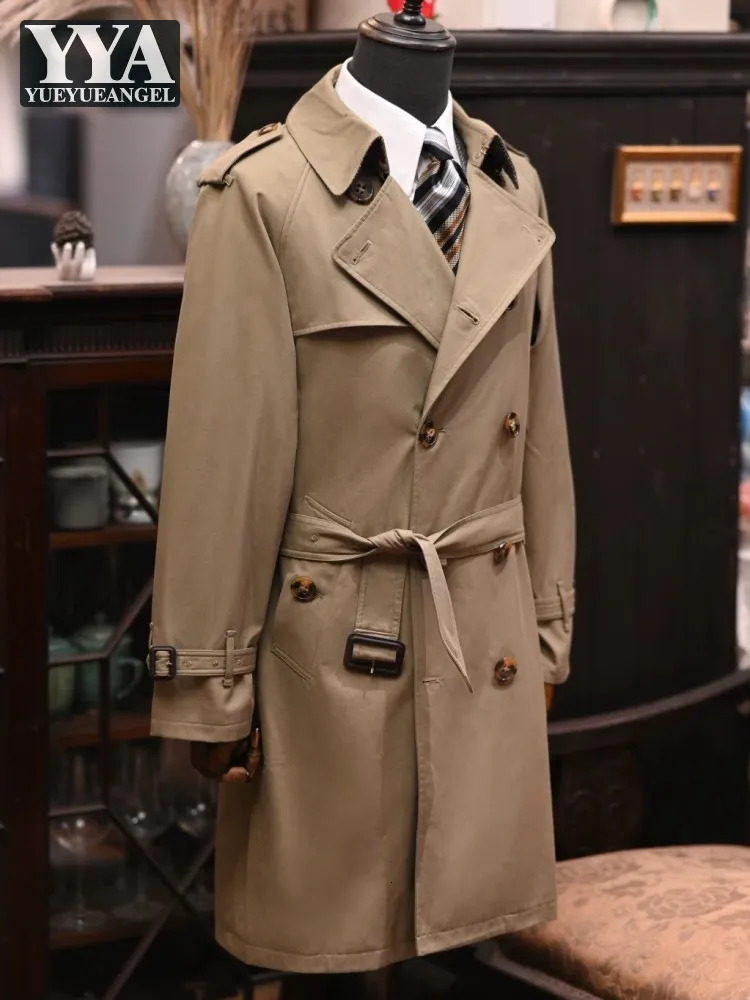 British Style Classic n Mens Double Breasted Trench Spring Autumn Business Casual Overcoat High Street Mens Long Coat 261015