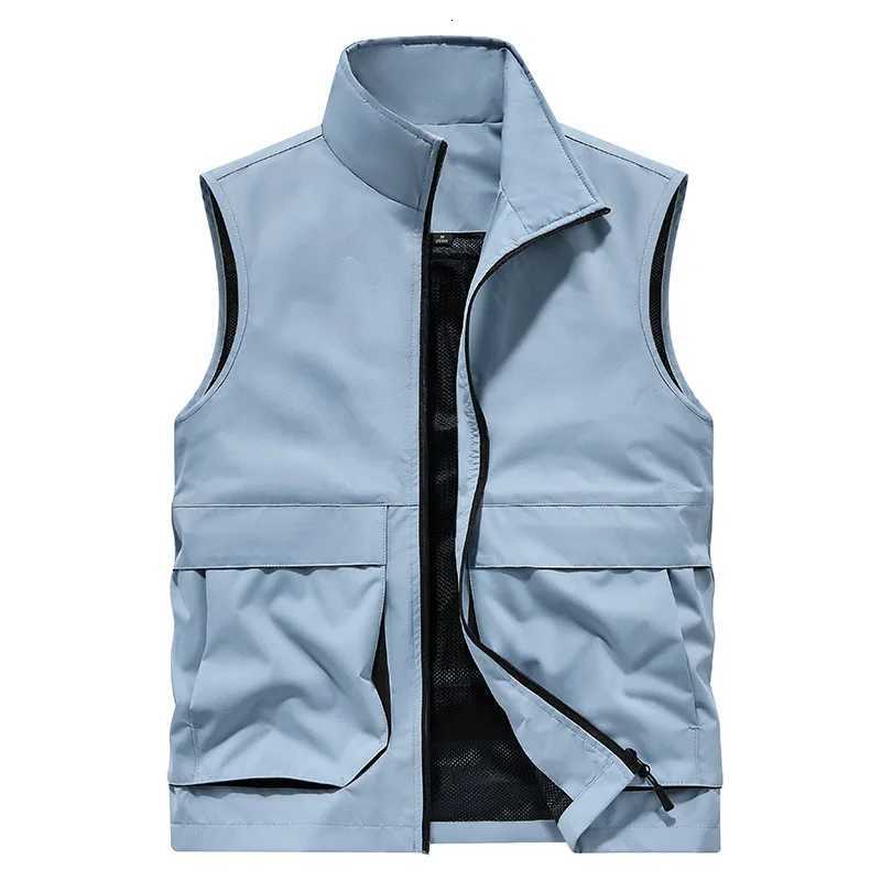 Vests New Summer Men Men's Minimalist Mesh Thin Vests Coats Outdoor Hidden Pockets Sleeveless Jackets Men Breathable Quick-drying WaistcoatsW26