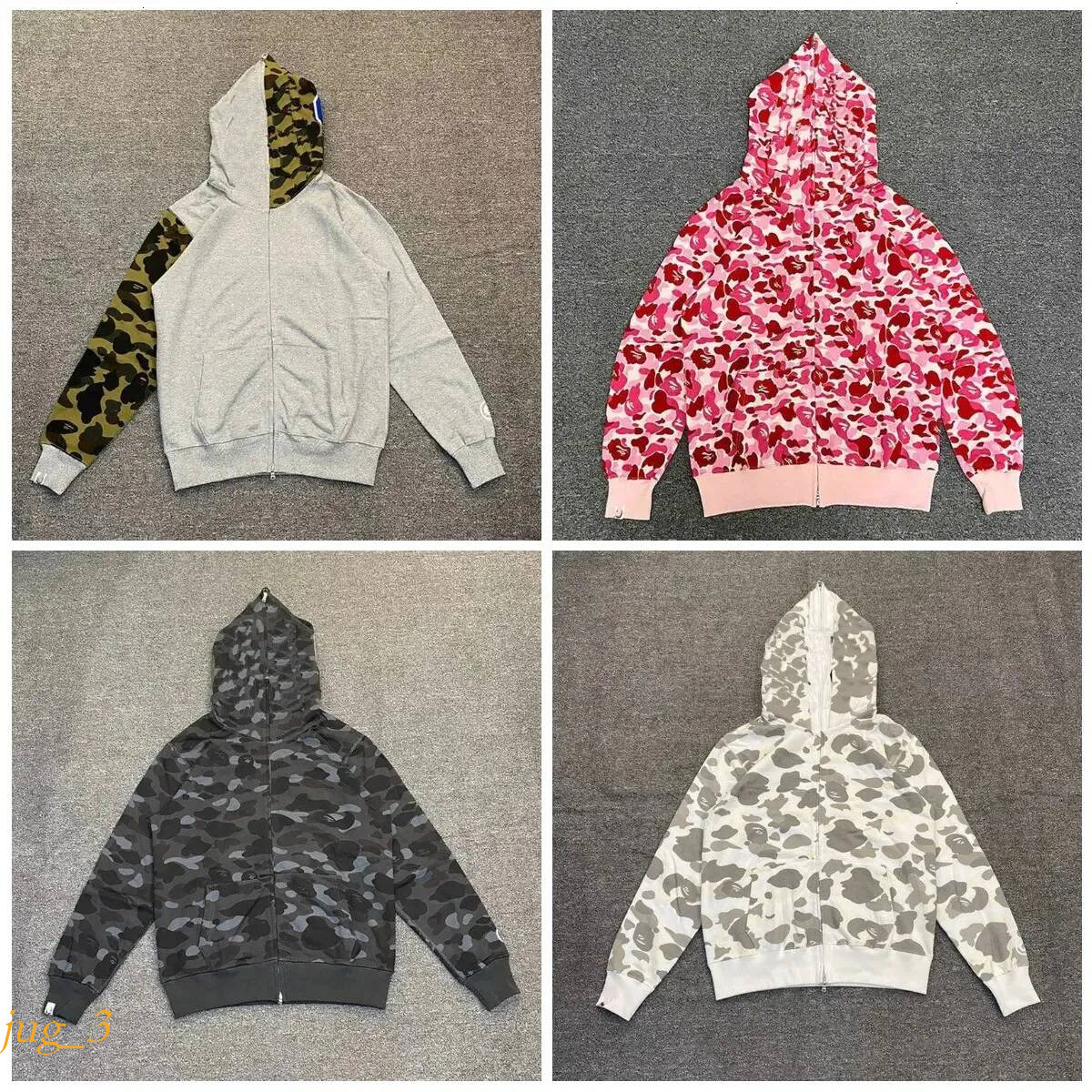 ape hoodie Designer Tracksuit Full Zip Up Hoodies Mens Camouflage Jacket sweat Hoody Hooded Sweatshirt Man Womens Sweater Long Slve Cardigan Asian S