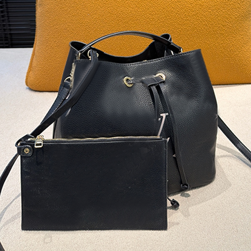 Retro drawstring bucket bag fashionable commuting bag classic monogram combination bag luxury designer bag women's single-shoulder bag high-end