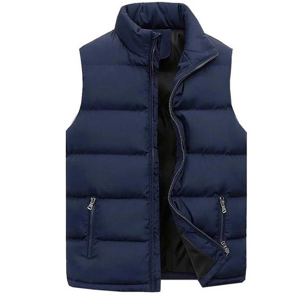 Collar Men's Vests Men Stand Loose Cotton Pad Parka Waistcoats Autumn Winter Unisex Sleeveless Zip Up Vests Oversized M-6XL BSD-M-03W261017