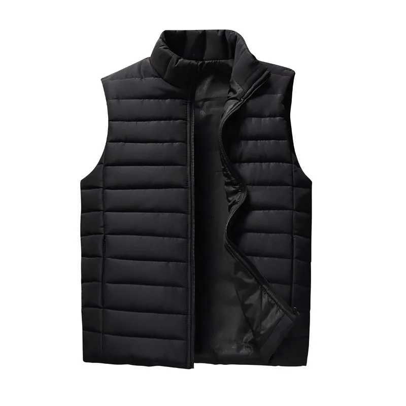 Vest Men's Vests Jacket Mens Warm Sleeveless Jackets Winter Waterproof Zipper Coat Autumn Stand-up Collar Casual Waistcoat Brand Clothing W2610