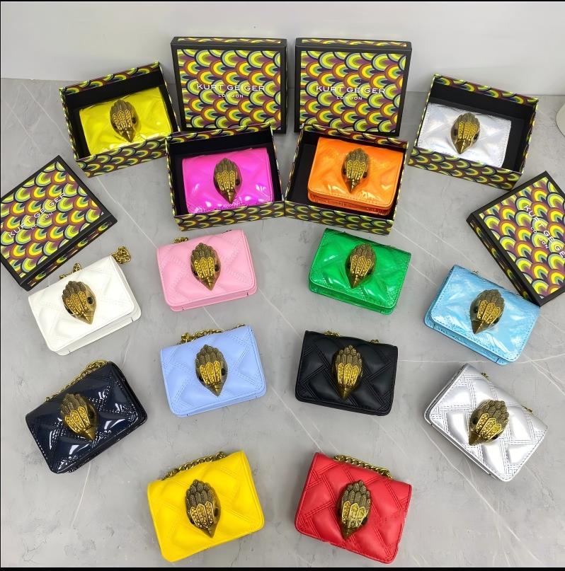 Top Designer Shoulder Chain Plaid Wallet Double Letter Solid Buckle Sheepskin Caviar Pattern Women Luxury Evening Bag Mini Handbag Eagle head small