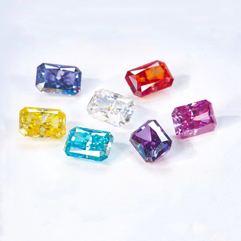 Through diamond tester 1ct 2ct 3ct wholesale gemstones Vvs d color red pink champagne blue colored moissanite