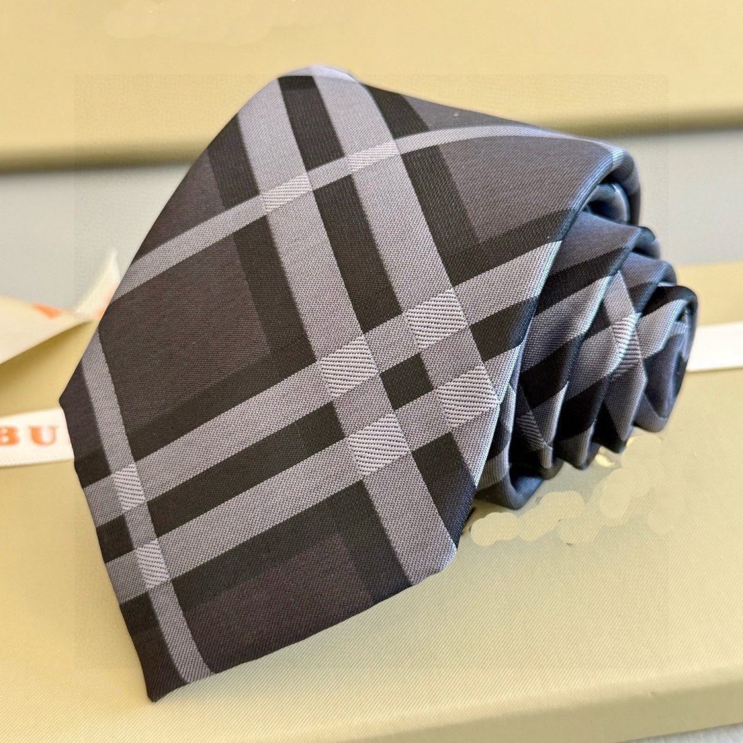 YYBB 2026 Luxury New Designer 100% Silk Tie Men's and Women's Pattern Letter L Tie Party Suitable for Wedding Business Weaving Fashion Des