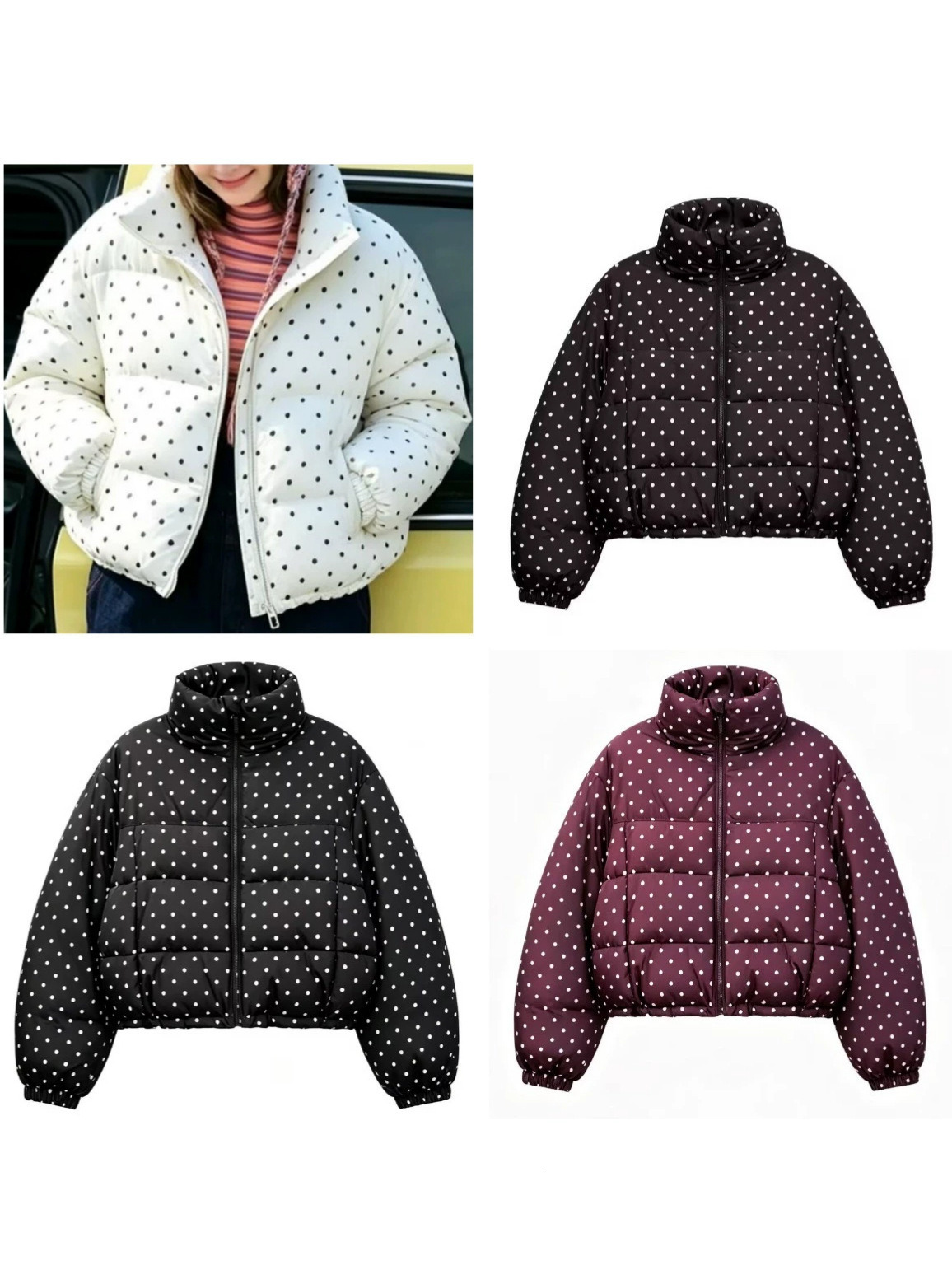 New autumn winter styles for export: European and American-style casual, warm, long-sleeved, stand-up collar, windproof cotton-padded jacket with a