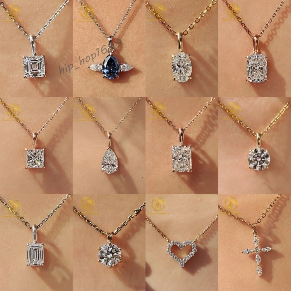 Wholesale Price New Trendy Design 1CT 2CT 3CT IGI D VVS1 VS1 Pear Cut Lab Grown Diamond Solitaire 14K 18K Gold Necklace Pendant