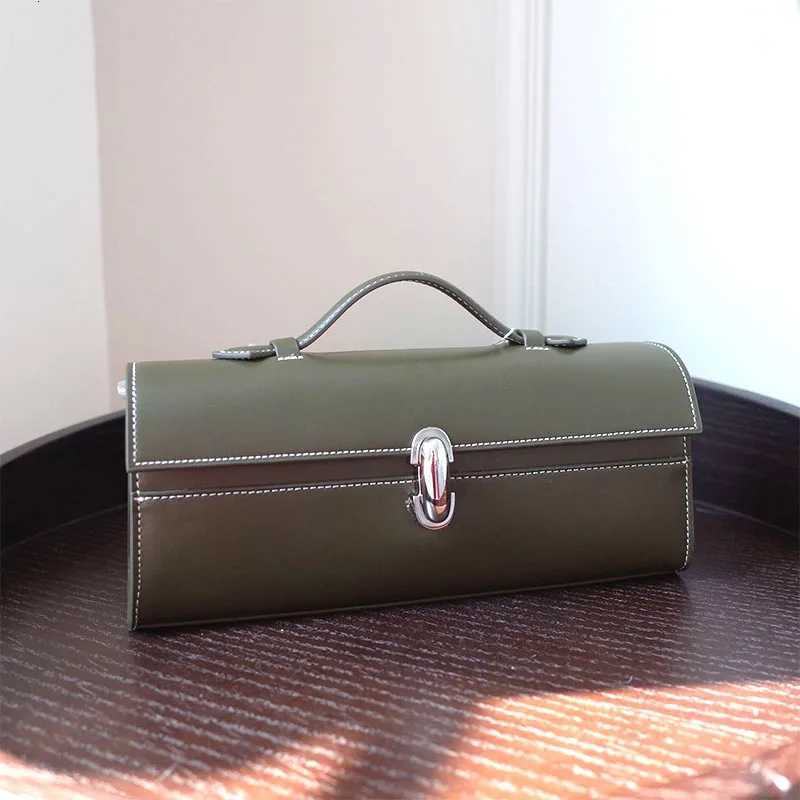 Evening Bags 2025 New Genuine Leather 3D French Elegant Simple Women's Flip Handbag Classic Solid Color Design Stylish Purse Vintage Handbag H2