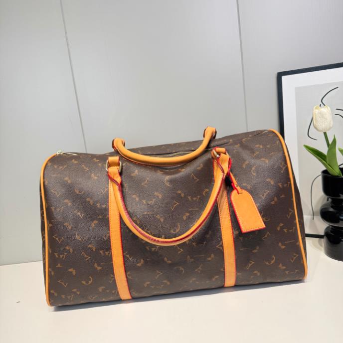 Designer Bag Kaki draagbare reistas Grote capaciteit zakenreisbagagetas voor dames en heren. Cilindrische handtas met crossbody-reistas met schouder