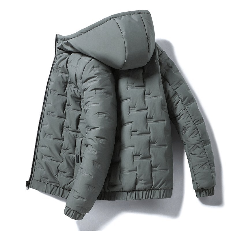 Down Jacket For Men, Youth Thickened Warm Short Coat, Men's down cotton coat Winter Outerwear, Hooded Cotton Padded Jacket, Trendy Honglu