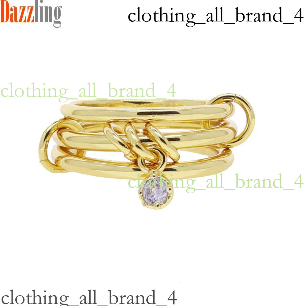 Designer Spinelli Kilcollin New Creative Zircon Stacked Four-Ring Set Finger For Women Fashion Inlaid Diamond Ring Internet Celebrity Accessory F5f