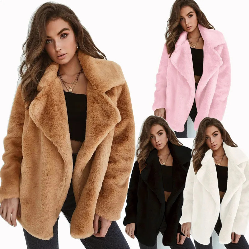 Fashionable Autumn and Winter Jacket sexy Plush Lapel Slim 261017