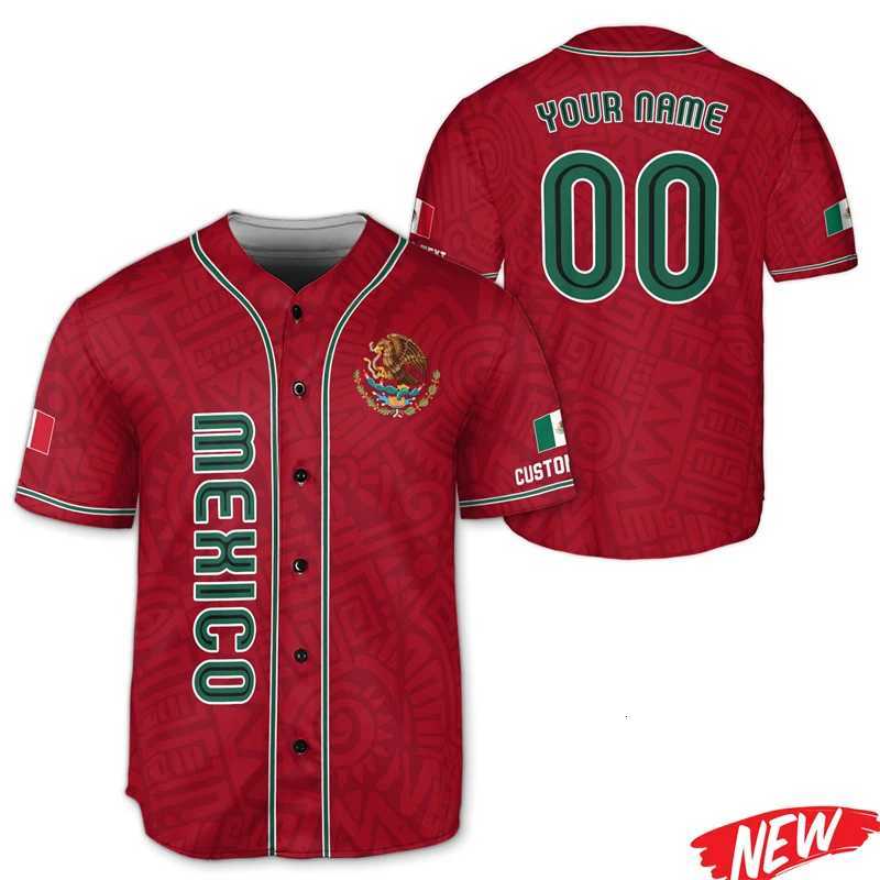 Shirts Men's Casual T-Shirts Men's Custom Name Mexico Baseball Shirt For Men Sports Tops Summer Quick Dry Shirt Outdoor Short Sleeve Mexic