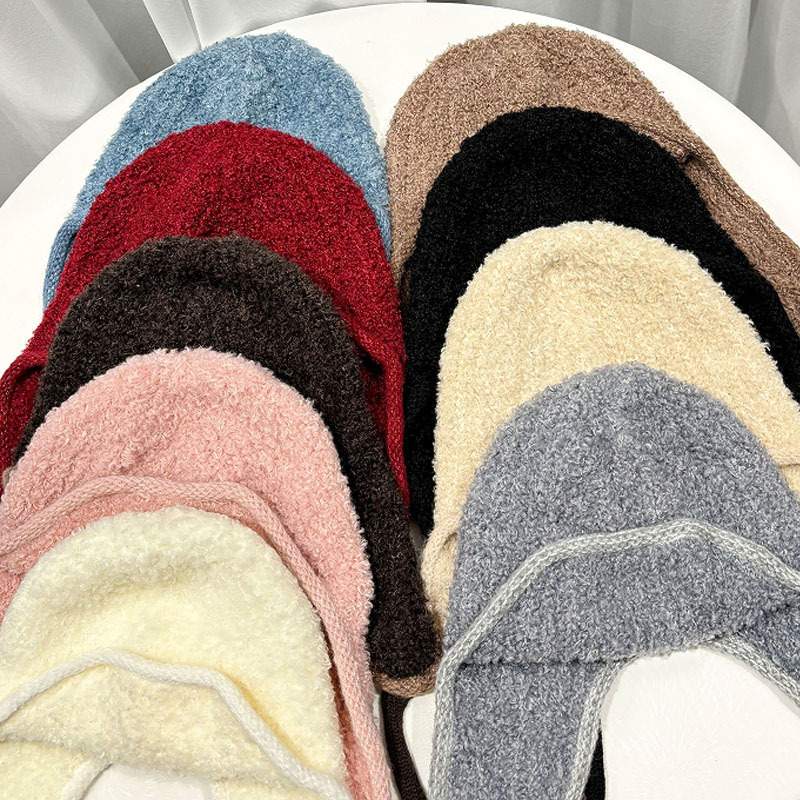 Atmosphere INS Korean Style Knitted Wool for Women Autumn and Winter Warm Ear Protection Flight Hat Ski Lei Feng Hat