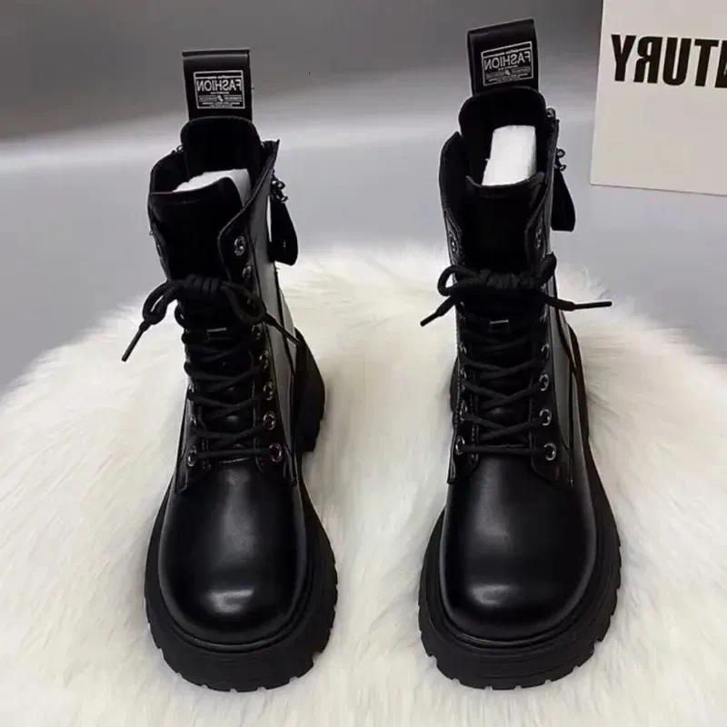 Winter Designer Boots Women's British Style Ankle Boots Thick Bottom Retro Zipper Booties Chelsea Casual