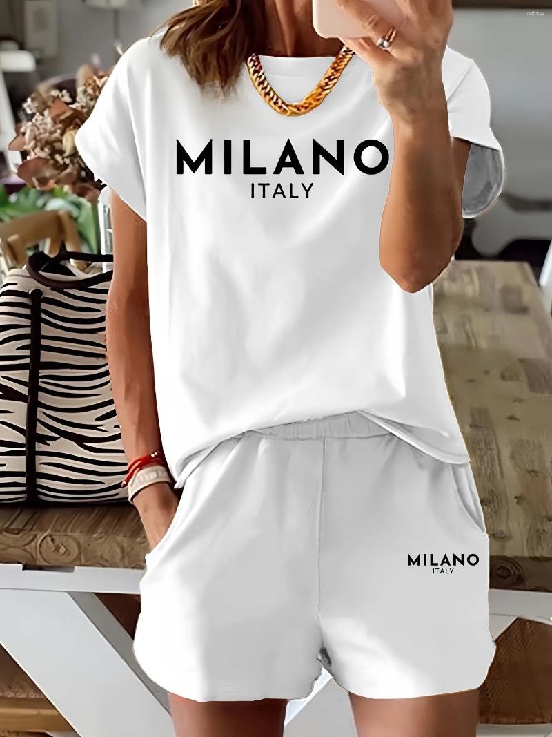Summer Women's Suit With Letter Print Breathable And Lightweight Casual Fashionable Streetwear Clothing