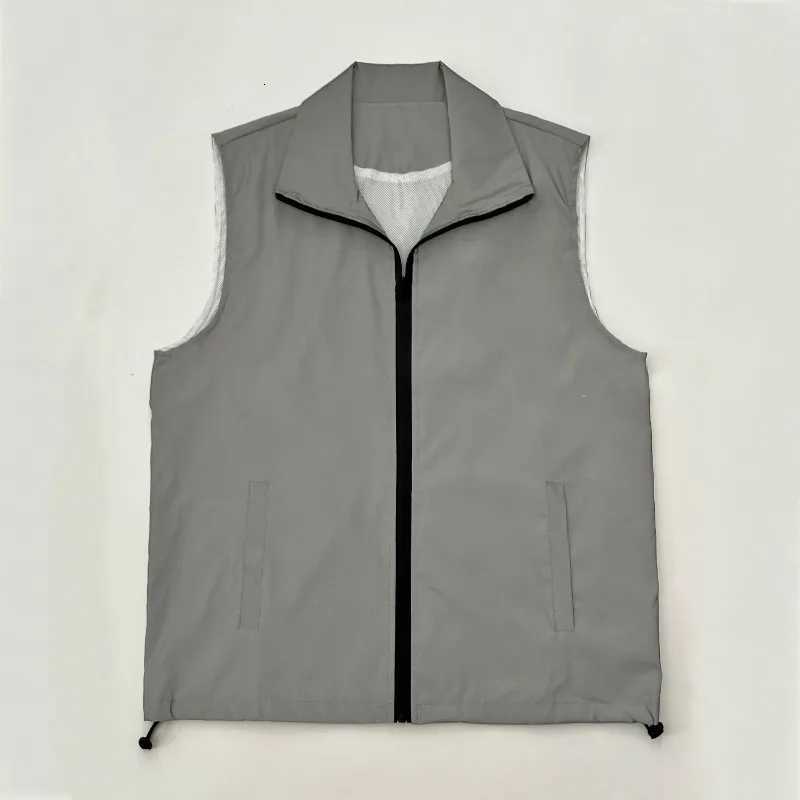Reflective Men's Vests Vest Night Men's Sleeveless Jacket Outdoor Jogging Cycling Safety Glow Clothes Fashion Hip Hop Dance StreetwearW261