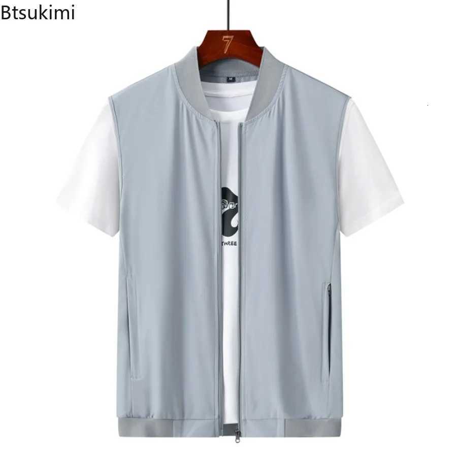 Men's Men's New Vests Summer Lightweight Thin Vests Trend Baseball Collar Zipper Sleeveless Casual Vest Coats Simple All-match Men Vests 6