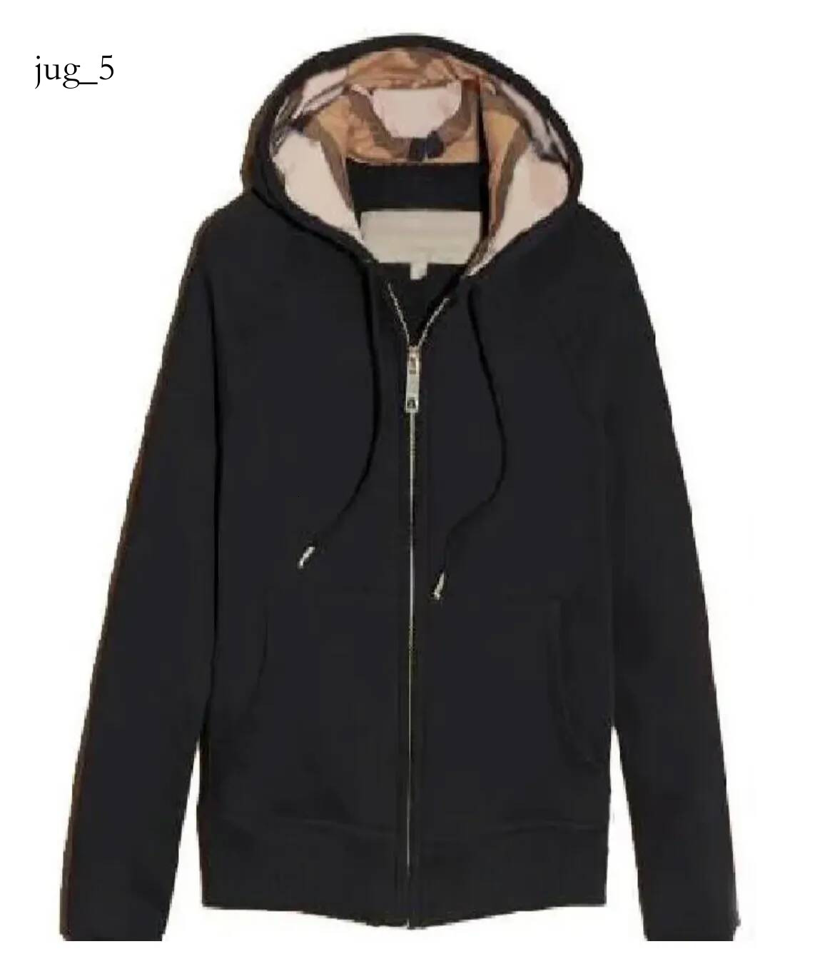 Plaid Embroidered Hoodies Men's Unisex Hooded Zip Up British Style Sweatshirts Trendy Casual Spring Autumn Outwear Bur berries jacket adf