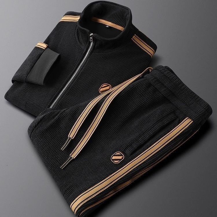 Spring and New Autumn Sports Sets Suit for Men Zipper Hooded Cardigan Jacket Straight leg Sweatpants two-piece Set