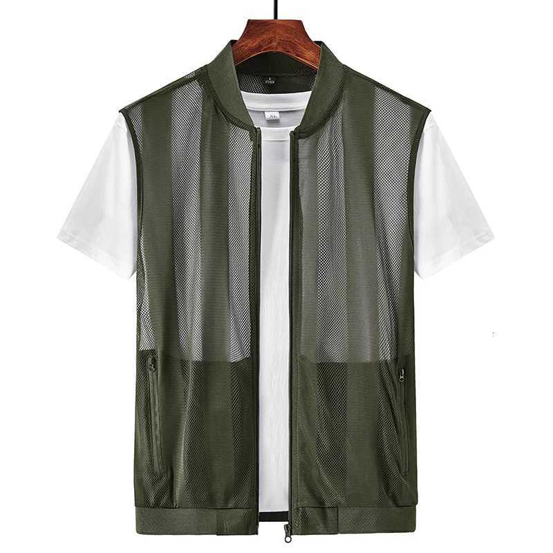 Vests Lightweight Men's Mesh Men's Hollow Waistcoat Summer Breathable Outdoor Sleeveless Sports Coats High-Quality Design Leisure Vest Men