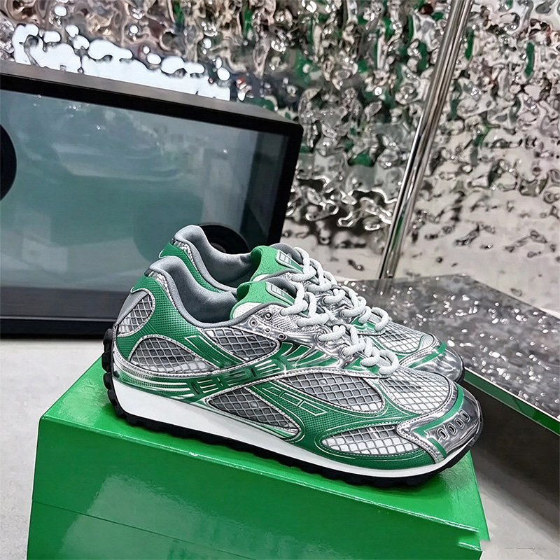 designer shoes orbit Top Quality Designer Runner Sneaker Casual Women Men Trainers Metal Leather Mesh Nylon Fabric Sneakers Green Blue White Black S