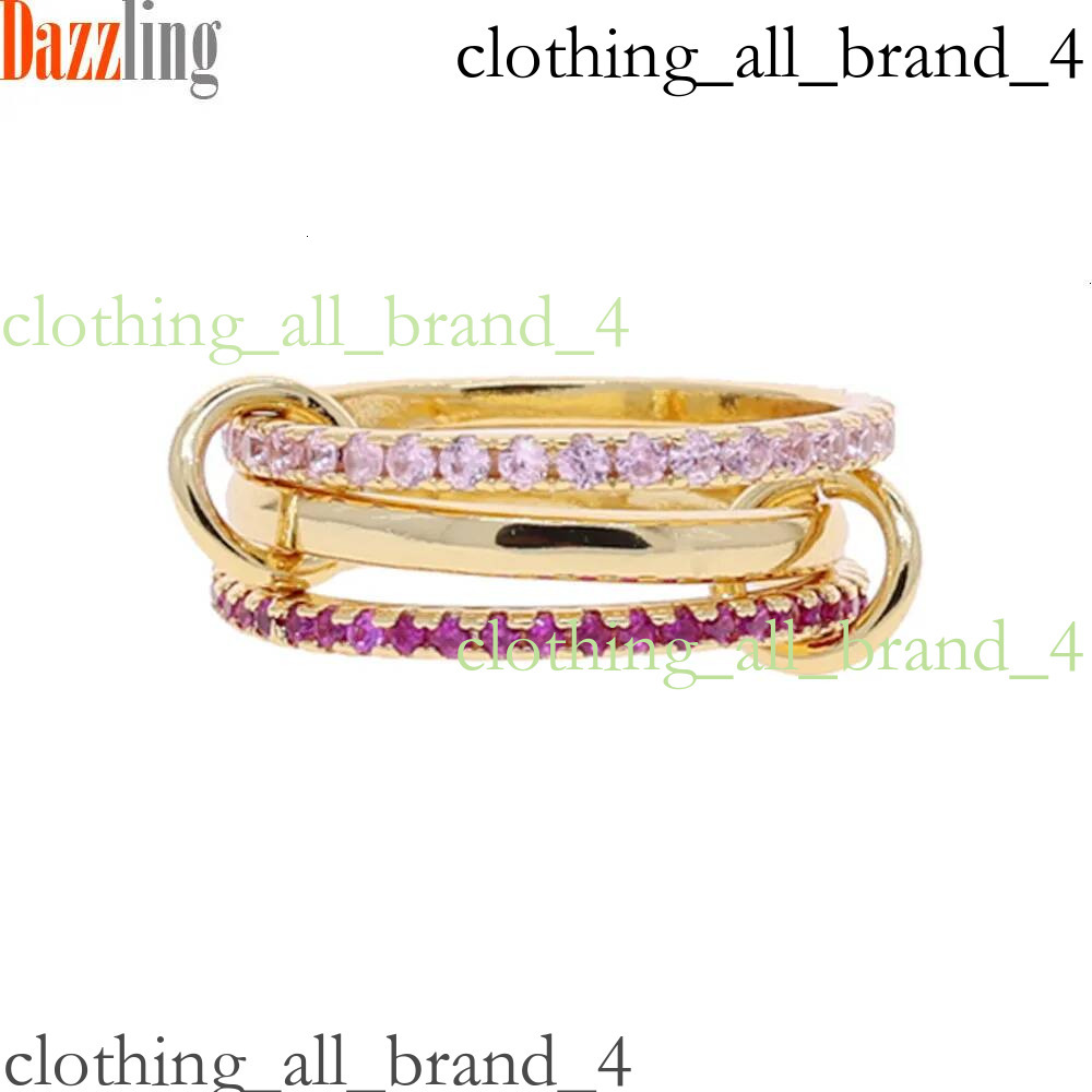 Designer Spinelli Kilcollin New Creative Zircon Stacked Four-Ring Set Finger For Women Fashion Inlaid Diamond Ring Internet Celebrity Accessory F89