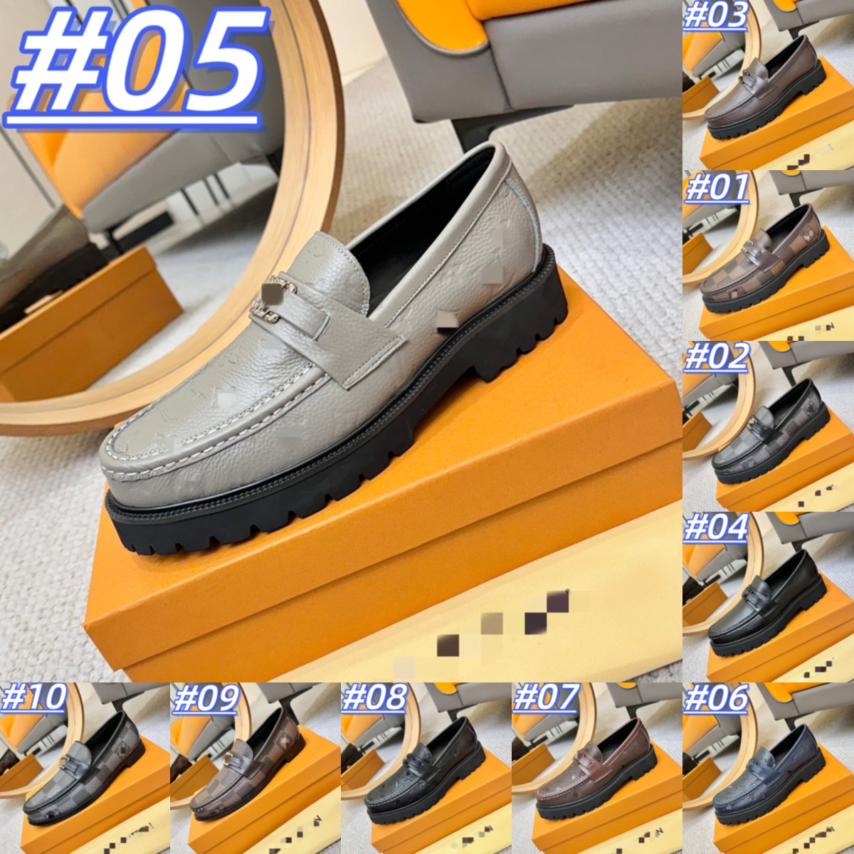 2026 New Designer Men Elevator Shoes Genuine Leather Chunky Loafers Height Increasing Thick Sole Slip On Business Dress Footwear Size 38-46