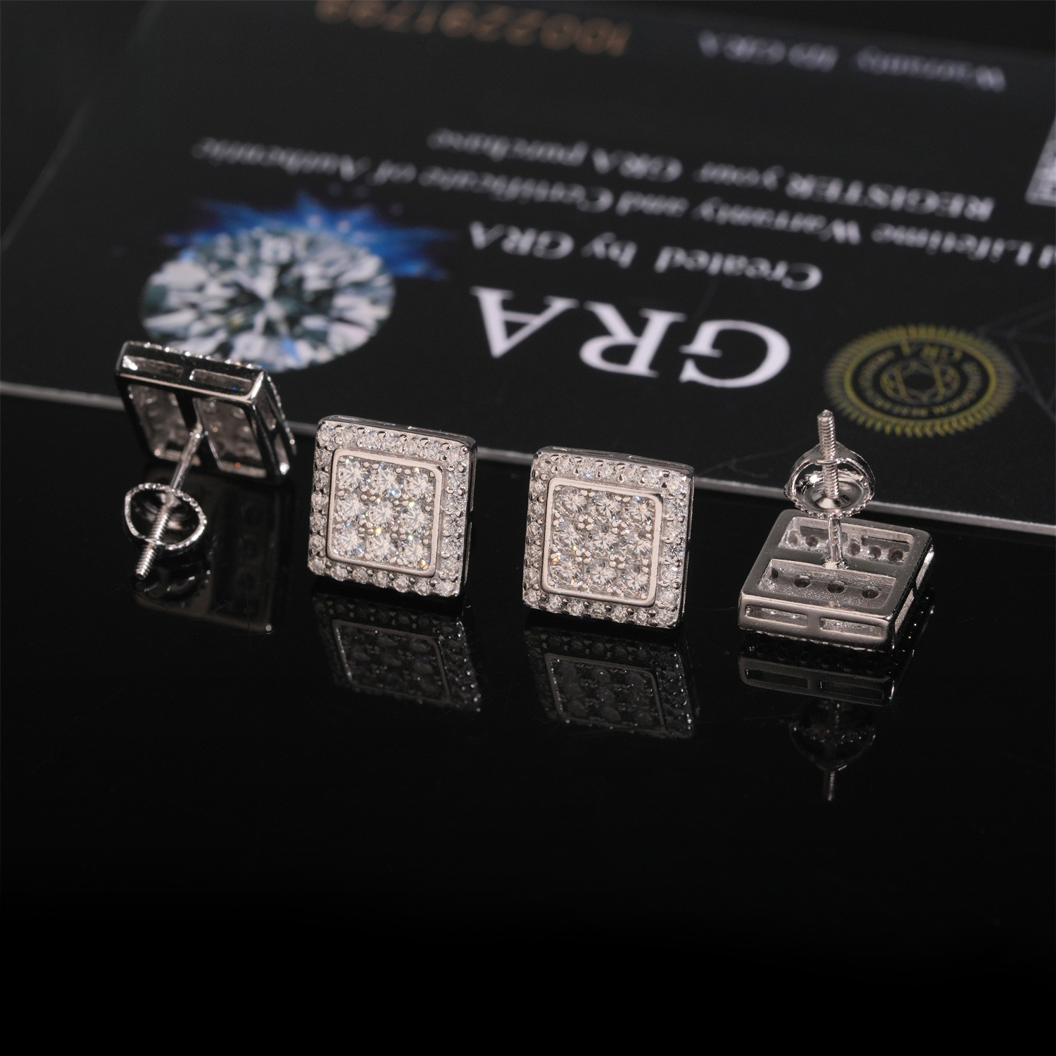 Bestseller: 10mm Square Hip-Hop Earrings, S925 Silver Inlaid with Moissanite, Passed Testing, Simple Style Earrings