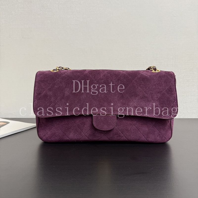 Designer Suede Maxi Flap bag Master quality Baguette Bag Women Luxury Shoulder bag 32CM With Box X005B
