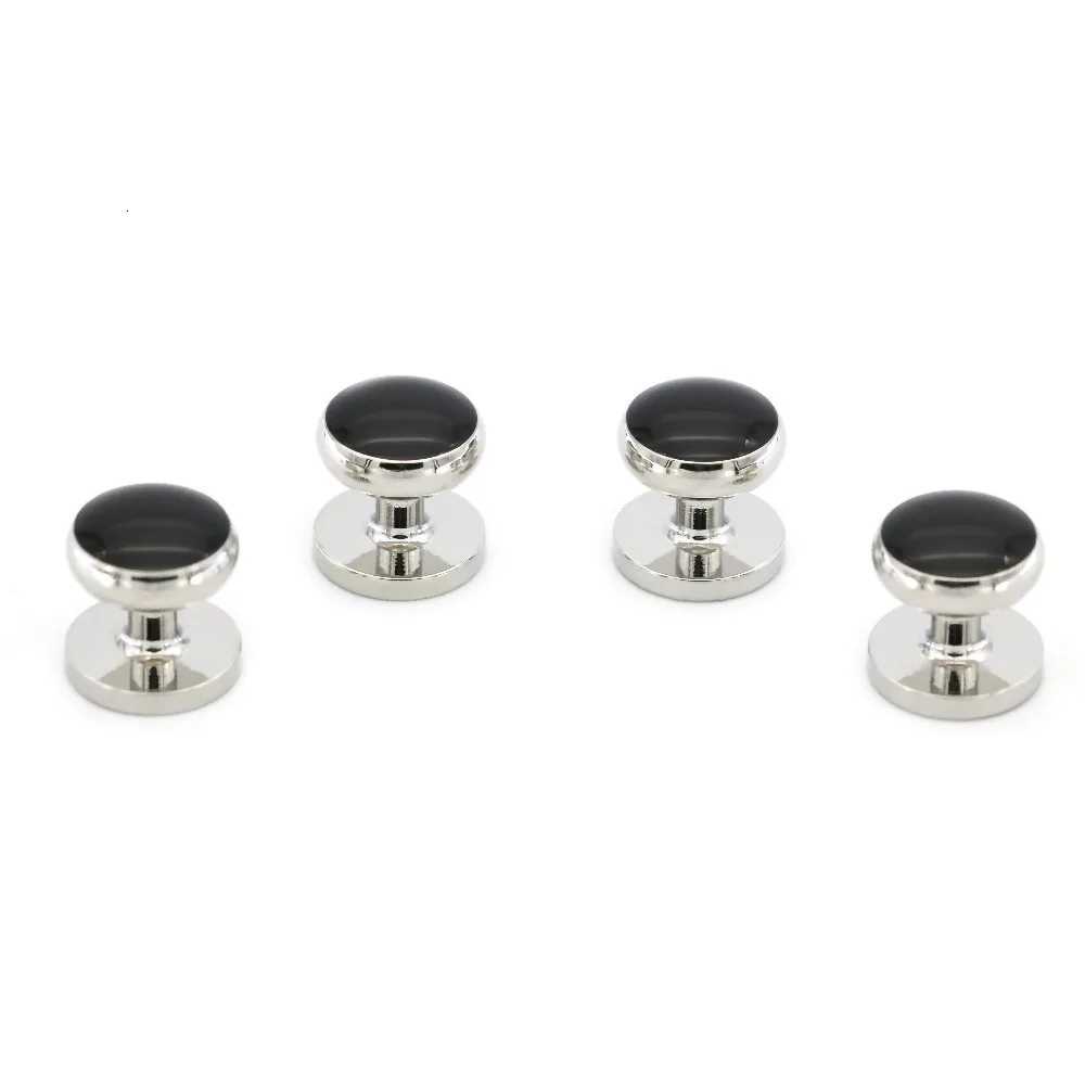 Arrival Cuff Links iGame New Silver Color and Onyx Stud Set Quality Brass Material Black Tuxedo Studs and Cuff Links SetW261017