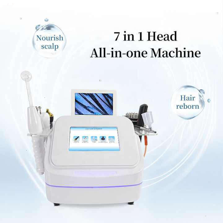 Hair Beauty Desktop 7 In 1 Hair Reborn Strengthening Anti Hair Loss Machine PDT Ultrasound Nano Spray Nourishing Scalp Care Massage Health Detection