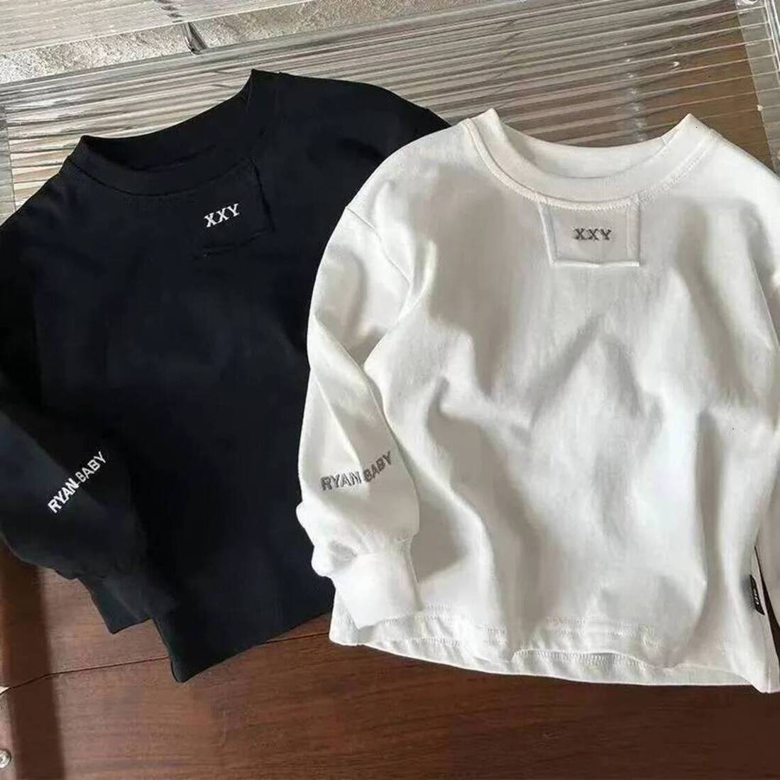 Girls Hoodie Kid Boy Girl Solid Color Sweatshirt Letter Embroidery Children Daily Long Sleeves Comfortable Wear Combed